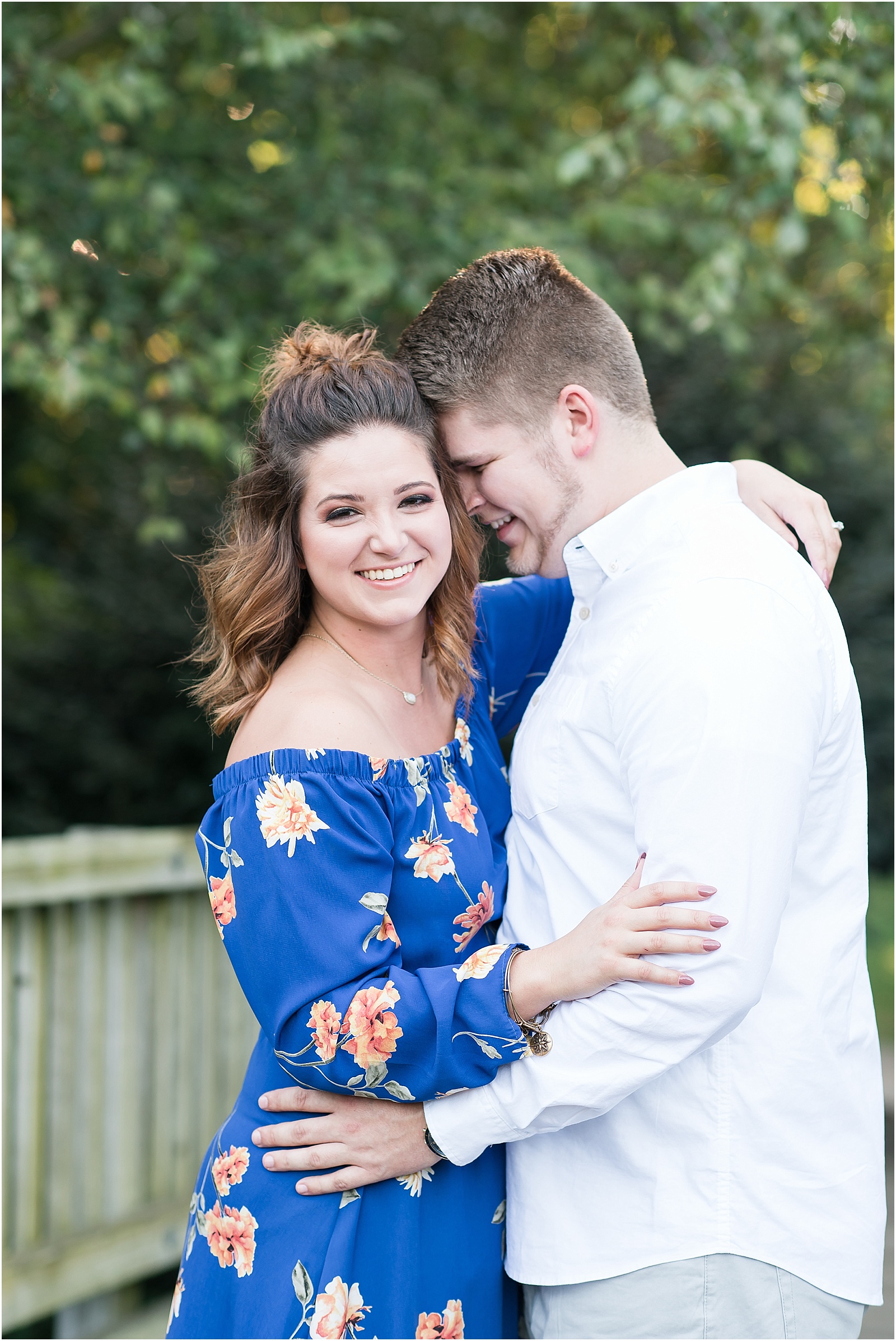 michelle and sara photography, greensboro arboretum engagement session, spring dress, navy blue engagement dress, engagement session, north carolina engagement session