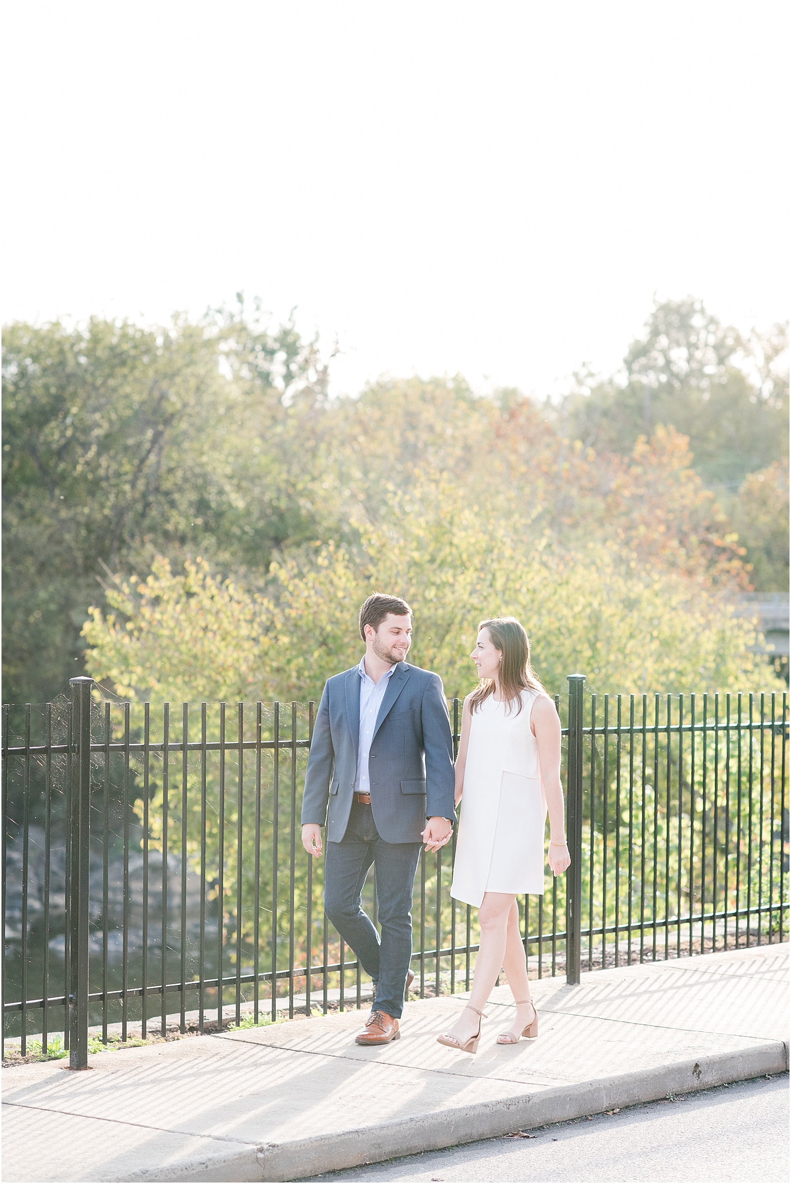 michelle and sara photography, saxapahaw, the rivermill lofts, chic engagement outfit, chic engagement session, saxapahaw engagement session, navy blue suit, brick arched backgroung, north carolina engagement, nc engagement, nc engagement photographer, 2018 bride, 2018 wedding