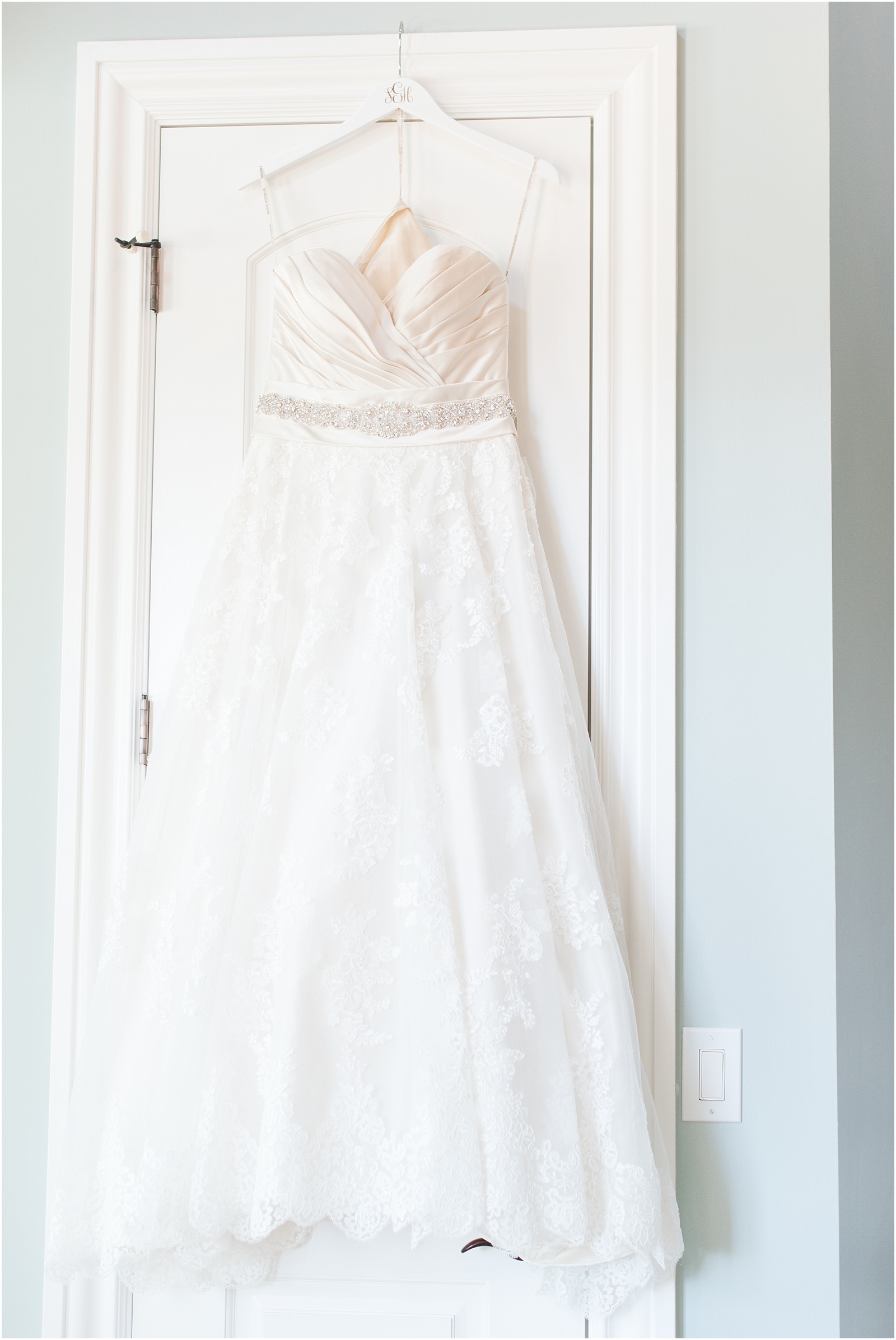 A Country Chic Starlight Meadows Wedding, Burlington NC, wedding dress, wedding details, strapless wedding dress, outdoor wedding