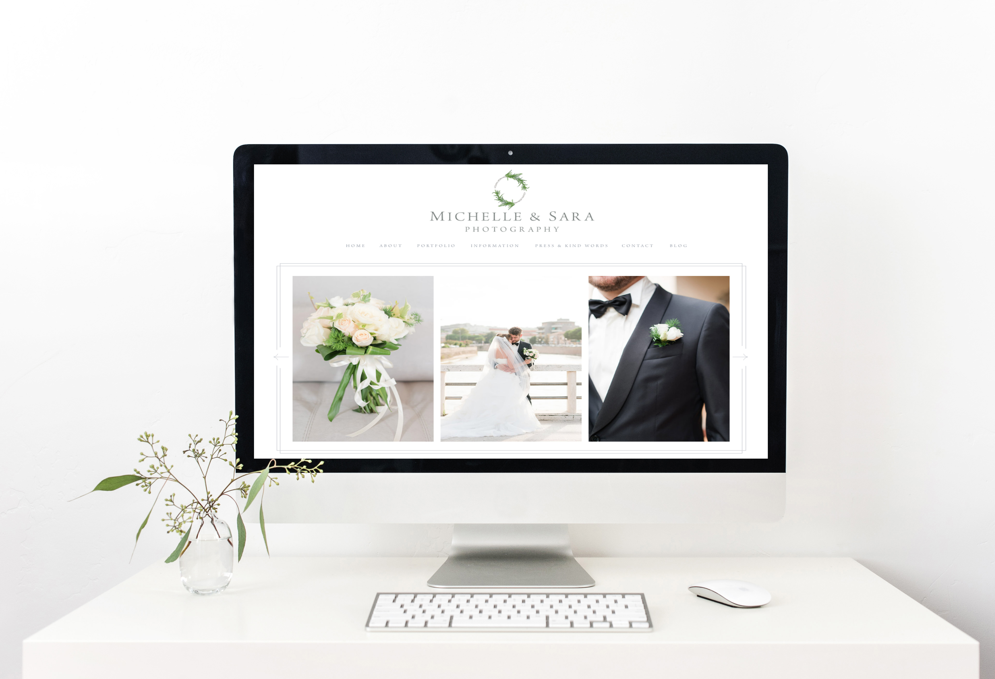 computer screen shot of a wedding photography website in mebane nc