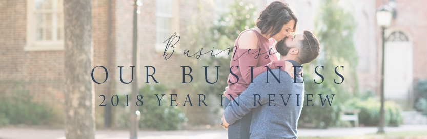 a man lifting up and kissing his wife on the UNC Chapel Hill campus in early October with text overlay saying our business 2018 year in review